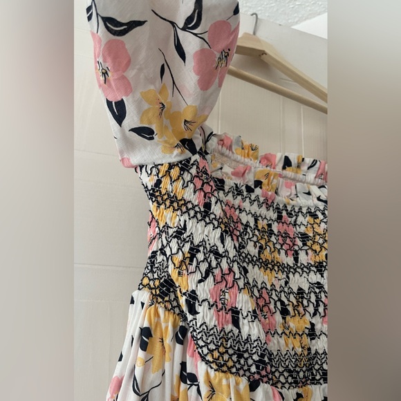 Kate Spade New York Lily Blooms Smocked Multi Floral Pastel Midi Dress - Picture 6 of 15